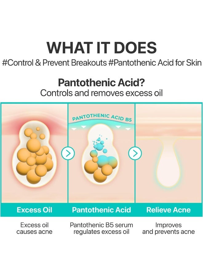 No.1 Serum | Pantothenic B5 Active Soothing Serum | Soothing Hydrating | Pantothenic Acid, Niacinamide | Excess Oil Control, Reduces Breakouts, Acne | Oily, Acne-Prone Skin | 50ml - image 5