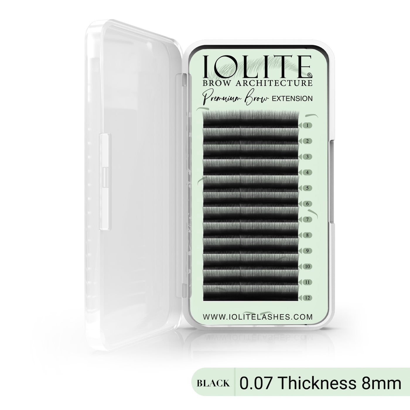 Premium Eyebrow Extension Brow Natural False Eyebrows in Tray - Brow Extension 0.07T Thickness ; Length - 8mm, 9mm, Mix -Black
