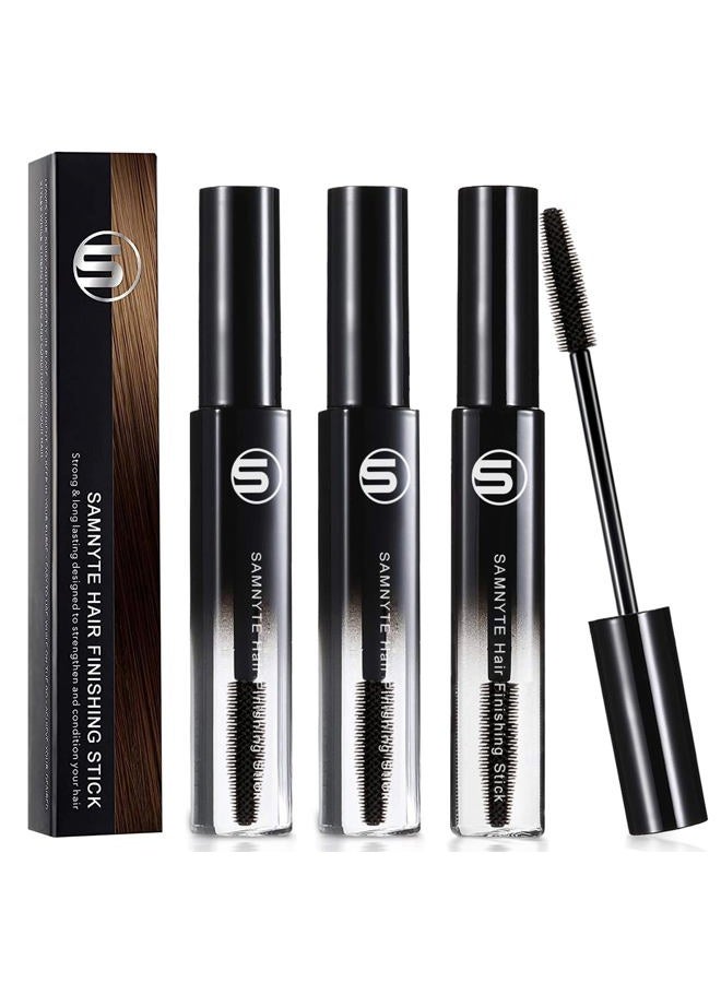 Hair Finishing Stick, (3 Pack) Flyaway Tamer for Baby Hair and Women's Hairstyling, with Shiny Mascara for Broken Flyaways