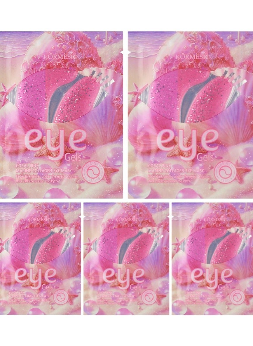 5-Pack Coral Pink Marine Collagen Eye Mask 7.5g