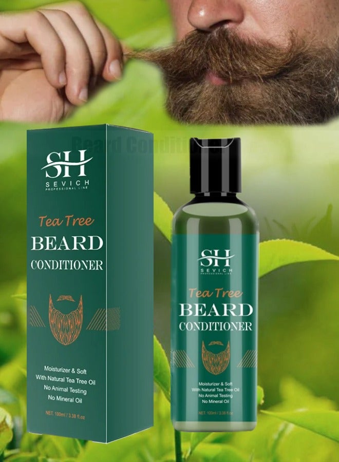 100ml Tea Tree Beard Conditioner for Nourishes Moisturize and Softens Beard Natural Tea Tree Oil for Beard Care Thin Beard Repair Damaged Hair Beard and Moustache Conditioner Oil