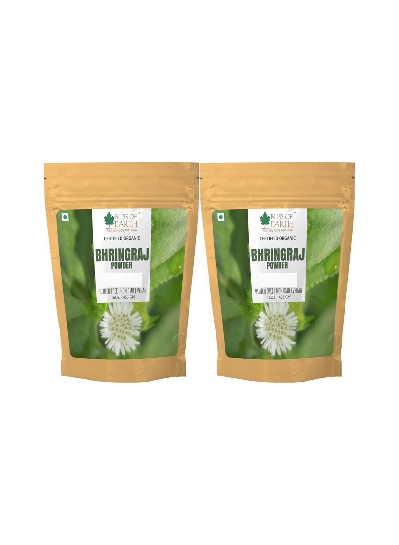Bliss of Earth™ 100% Pure Natural Bhringraj Powder | 453GM | Great For Hair Pack of 2