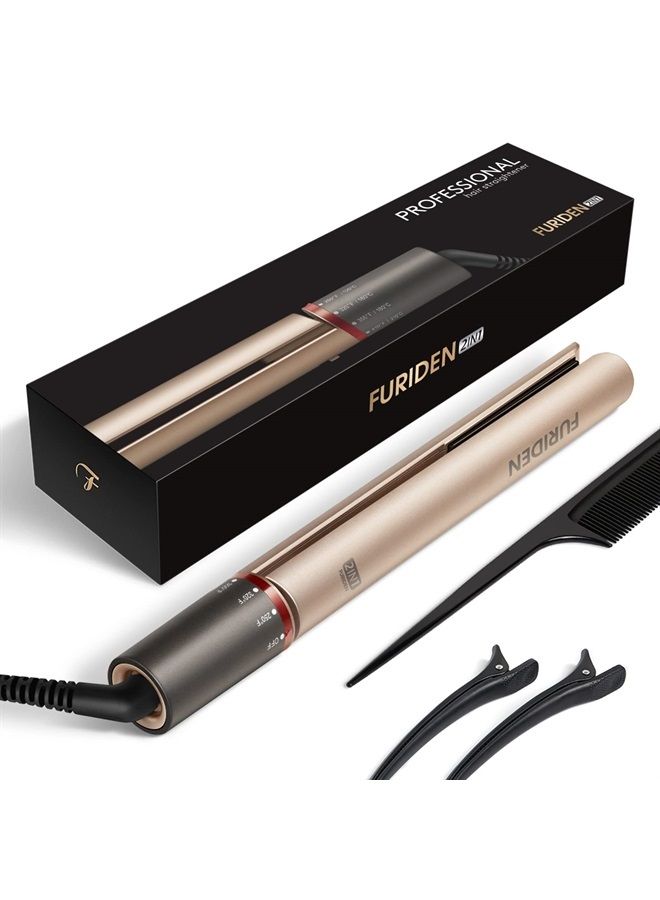 2IN1 Hair Straightener, Flat Iron Hair Straightener, Hair Straightener and Curler 2 in 1, Flat Iron Curling Iron in One, Curling Straightening Iron Combo, Round Flat Iron