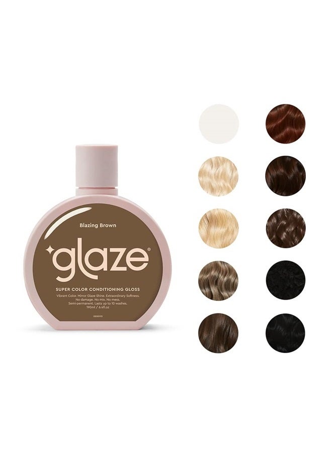 Glaze Super Color Conditioning Gloss Honey Blonde 6.4flo.oz (2-3 Hair Treatments) Award Winning Hair Gloss Treatment & Semi Permanent Hair Dye. No Mix Hair Mask Colorant with Results in 10 Minutes