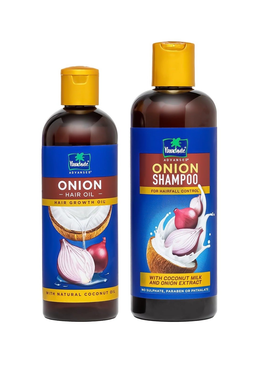 Parachute Advansed Onion Hair Oil for Hair Growth 200ml and Hair Shampoo for Hair Fall Control 275ml