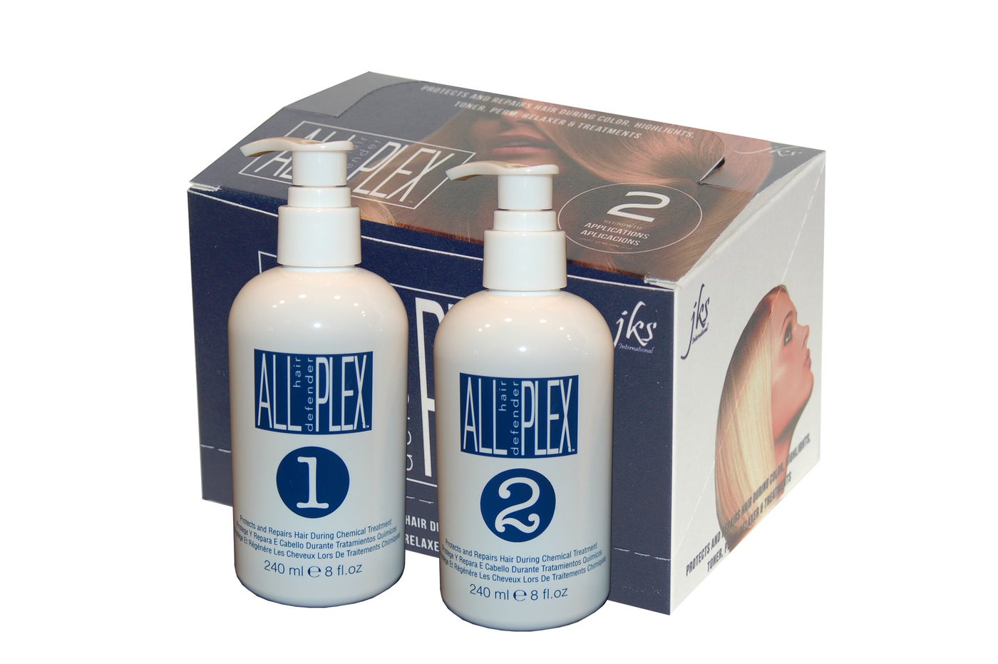 JKS International ALL hd PLEX Bond Treatment for All Hair Types, Up to 80 Applications, Italian Formula Kit for Bleaching, Coloring, Perm and Relaxer Application Protection