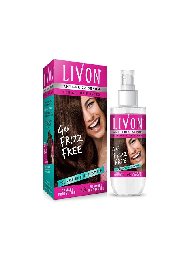 Anti-Frizz Serum Salon Smooth , Ultra Glossy Hair Damage Protection With Vitamin E & Argan Oil 100ml