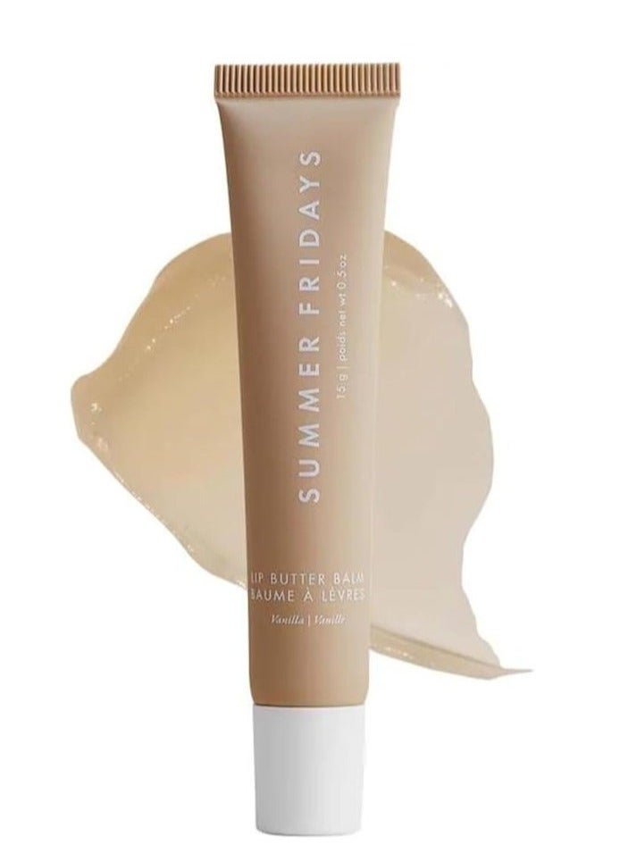 Summer Fridays Lip Butter Balm - Conditioning Lip Mask and Lip Balm for Instant Moisture, Shine and Hydration - Sheer-Tinted, Soothing Lip Care - Vanilla (.5 Oz)