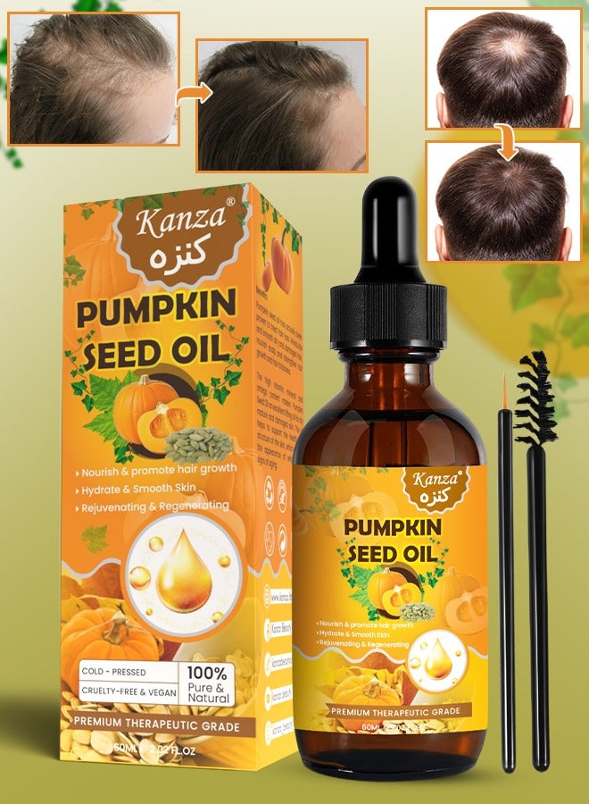 Pumpkin Seed Oil for Skin and Hair Growth Organic 100% Pure RAW Cold Pressed Pumpkin Seed Oil for Anti Aging Wrinkle Massage Oil Hair and Scalp Care Vitamin E Oil for Skin and Hair