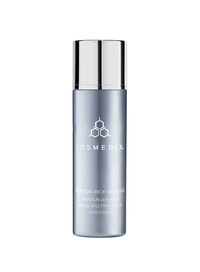 Peptide Rich Defense Daily Moisturiser Broad Spectrum SPF 50 Sunscreen | Anti-Ageing UV Protection | For All Skin Types 50ml