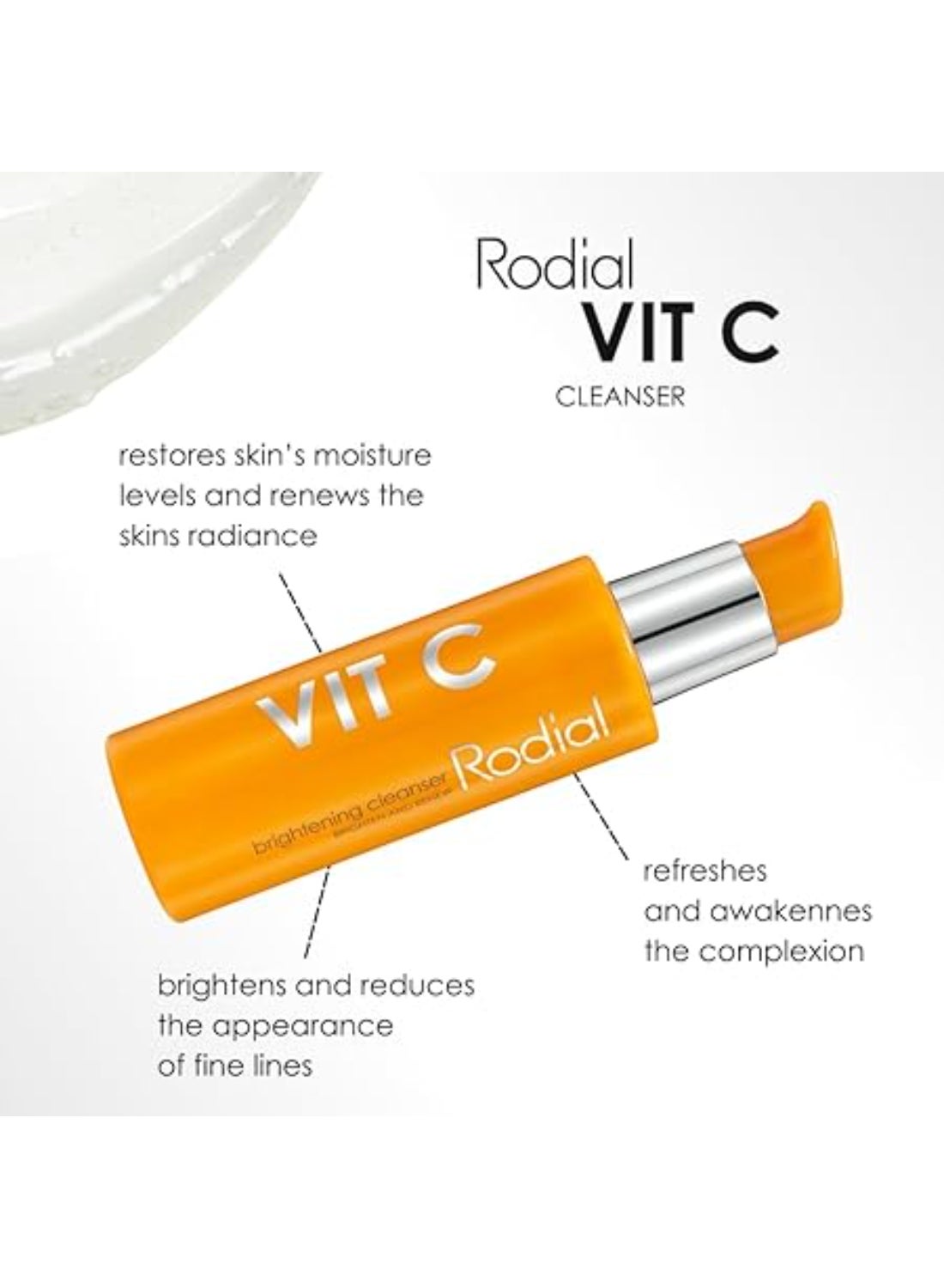 Rodial Vit C Brightening Cleanser 135ml – Intense Radiance for Dull Skin, Vitamin C & Fruit AHAs, Refreshing Gel for Post-Hyperpigmentation Relief 135ml - image 3