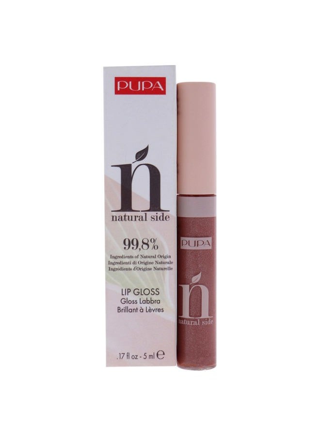 Natural Side Lip Gloss - High Shine And Color Payoff - Nourishing Formula - Made With Natural Ingredients - Enriched With Oils To Moisturize The Lips - 004 Pearly Nude - 0.17 OZ