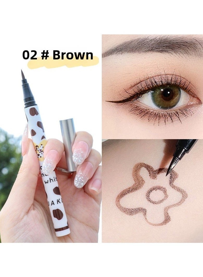 Vibrant Animal-Themed Liquid Eyeliner - Quick-Drying, Waterproof, Sweat-Resistant, Smudge-Proof, Long-Lasting, Fine Tip, Beginner-Friendly Makeup - Perfect Festive Gift Idea for Friends and Family COLD TEA BROWN