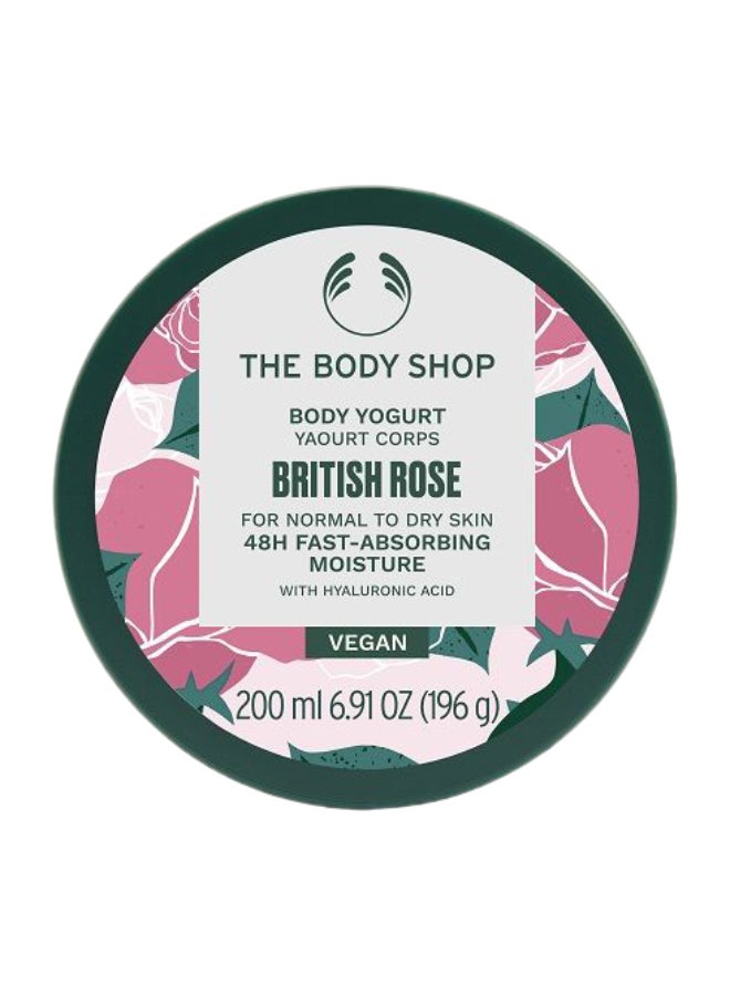British Rose Body Yogurt – Lightweight Gel-Cream Body Moisturiser with Shea Butter & Almond Milk | Softens, Smooths & Hydrates Skin | 48hr Moisture, Non-Greasy, Fast Absorbing | Floral Rose Scent, 200ml