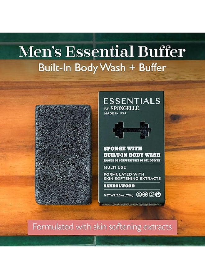 Men's Sandalwood Body Wash Infused Buffer 70g (Multi Use) - image 2