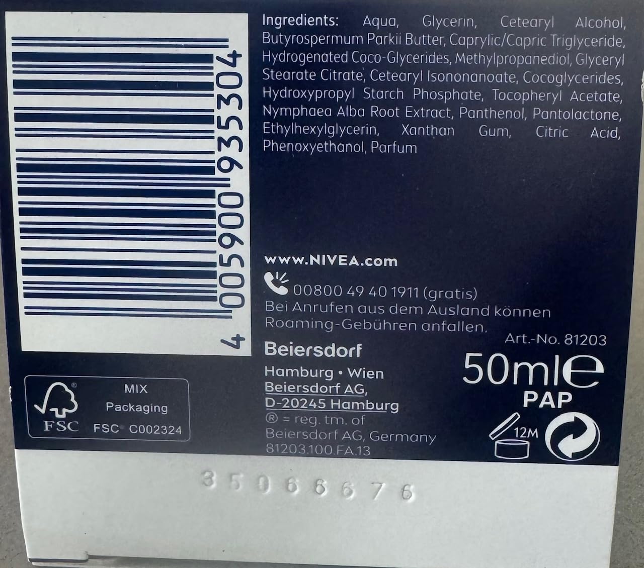 Genuine German Nivea Regenerating Night Care Cream Aqua Effect with Lotus Flower Extract for all skin types 1.69 fl. oz - 50ml