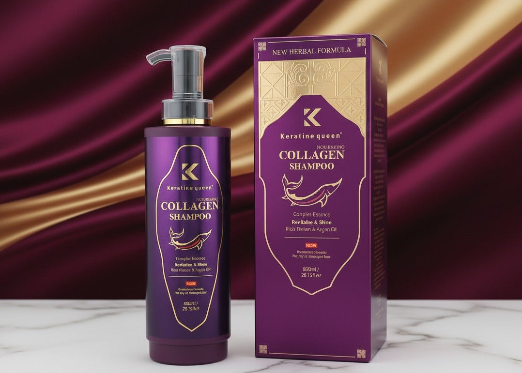 Keratine Queen Nourishing Collagen Shampoo, Restorative Formula for Dry or Damaged Hair, Rich Protein & Argan Oil, 800ml/28.15fl.oz