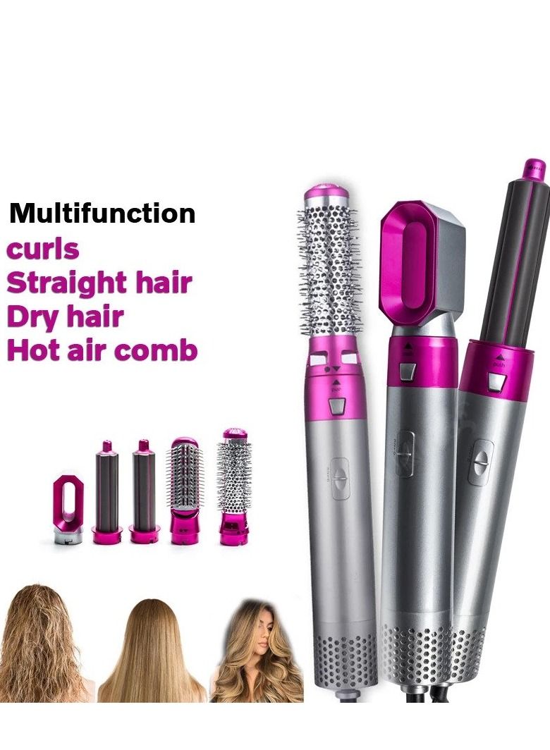 Hair Dryer 5 in 1 Hair Blower Brush Hair Curler, Hair Curler, Electric Hair Dryer, Rotating Hot Air Brush for All Hairstyles