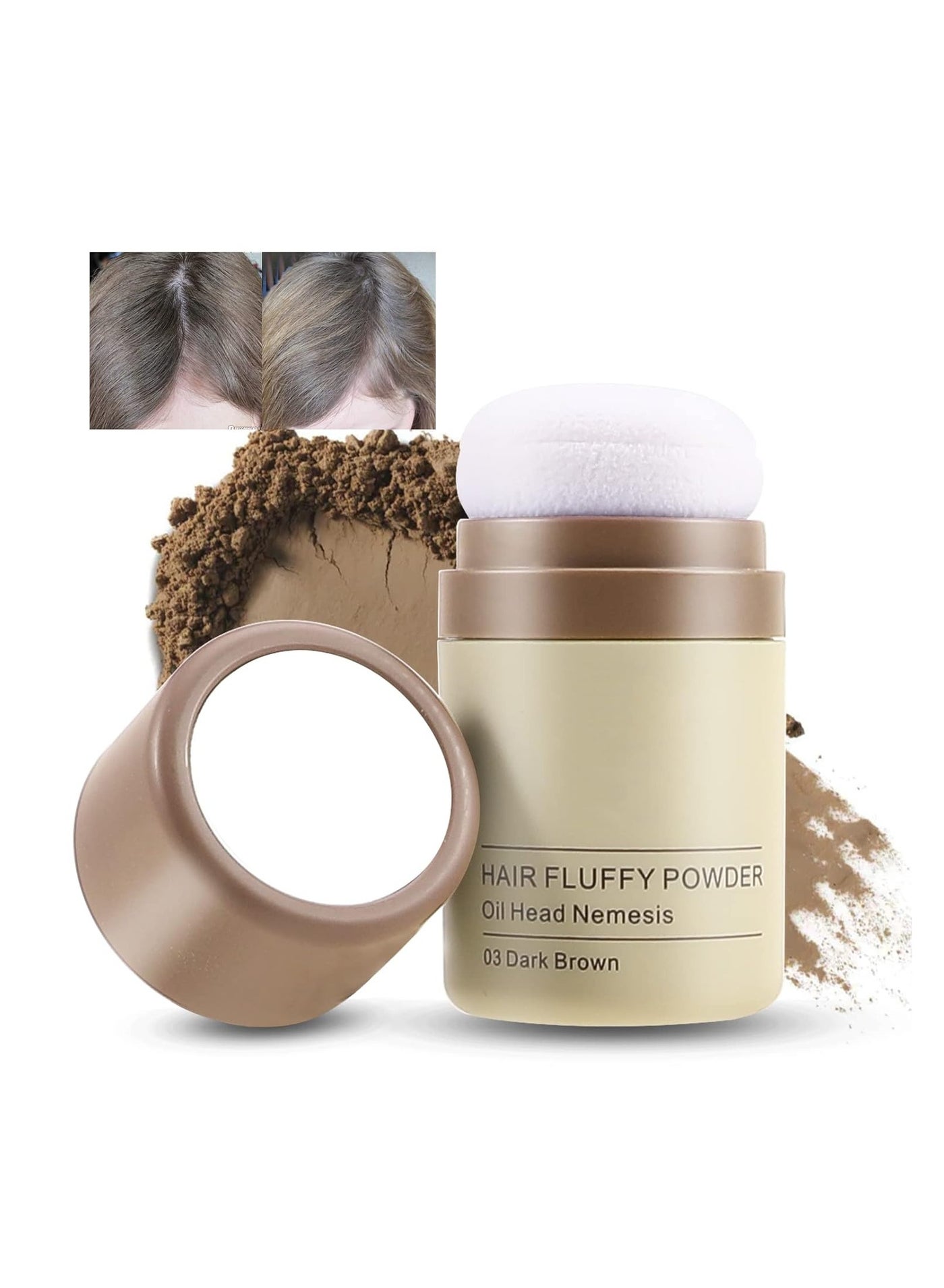 Hairline Powder, Instantly Conceals Hair Loss, Hair Powder for Thin Hair, Root Touch Up Powder Hair Shadow Cover Hair Loss Instantly, Hairline Powder for Women Men, Root Touch Up Hair Powder (Brown)