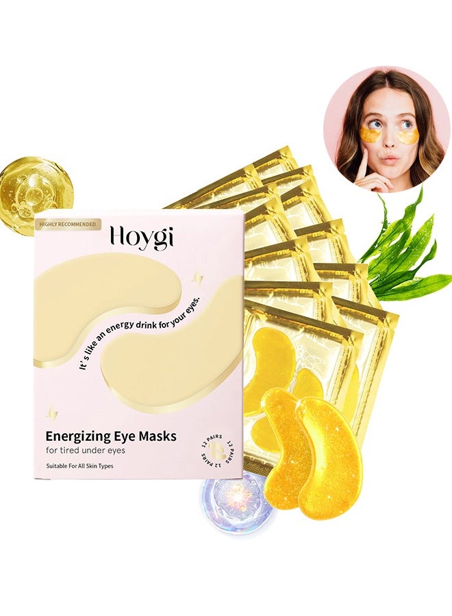 Energizing Eye Masks, Under Eye Patches for Puffy Eyes and Dark Circles, for Tired Under Eyes, Gel Under Eye Patches, Eye Care for Wrinkles, Firming Eye Masks Patch (12 Pairs)