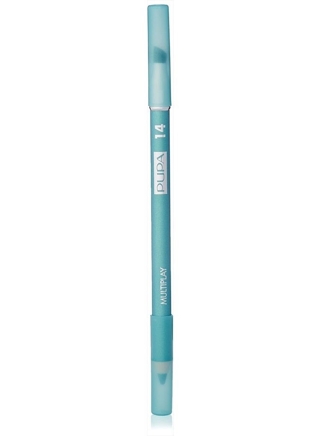 PUPA Milano Multiplay Eye Pencil - Multipurpose Pencil - Suitable For Sensitive Eyes - Soft And Smooth Texture - Ophthalmologist Tested - Amazing Color - 14 Water Green - 0.04 Oz (I0111973)