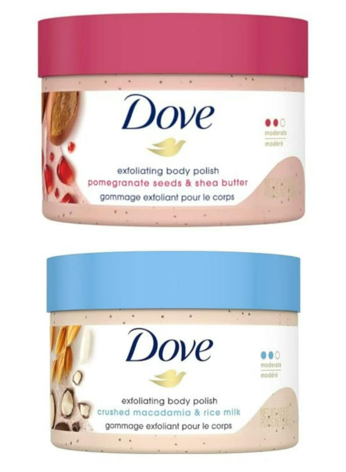 Exfoliating Body Polish Scrub Pomegranate Seeds And Rice Milk 298g 2 Pcs