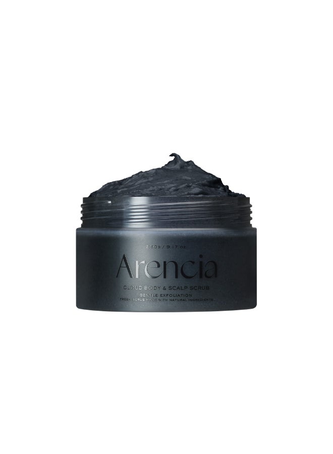 Fresh Cloud Sea Salt Body & Scalp Scrub (Black) - Gentle Exfoliation for Softer, Refreshed Skin and Scalp, Korean Skin Care