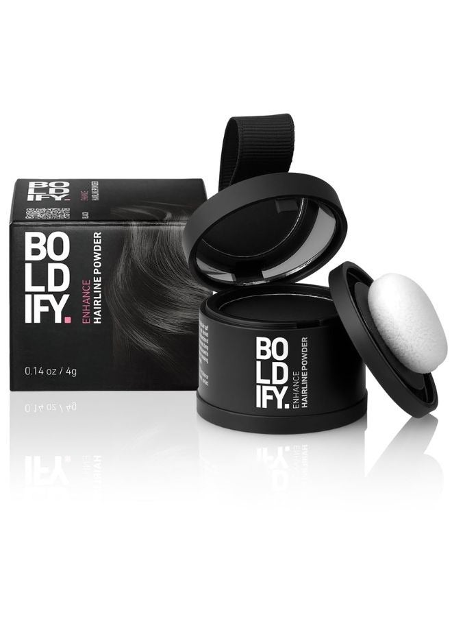 Hairline Root And Thining Cover-Up Powder For Instant Coverage – Conceals Thinning Edges And Gray Roots, Sweat And Rain Resistant, Dermatologist-Approved Scalp Safe Formula, Black (4G)