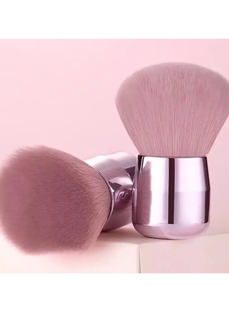 Mkaeup Brush Single Soft Synthetic Powder Cosmetic Brush Professional Brush TravelKit for Mineal Powde Contour Cream or Liquid Cosmetics Mushroom Head Blush Brush - Pink