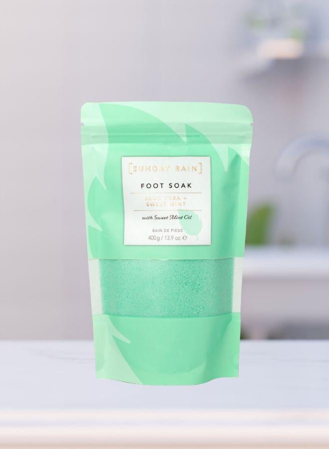 Aloe Vera & Sweet Mint Foot Soak – 400g | Relaxing Foot Spa Treatment | Refreshing Soak Crystals | Aloe Vera Care for Tired Feet
