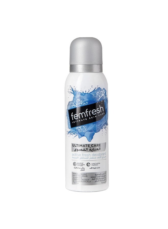 Ultimate Care Active Fresh Intimate Deodorant Spray 125 ML