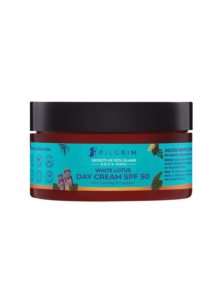 Korean White Lotus Face Cream with SPF 50  For women daily use  Face cream for dry skin, sensitive skin And oily skin  Korean Skin Care  100g