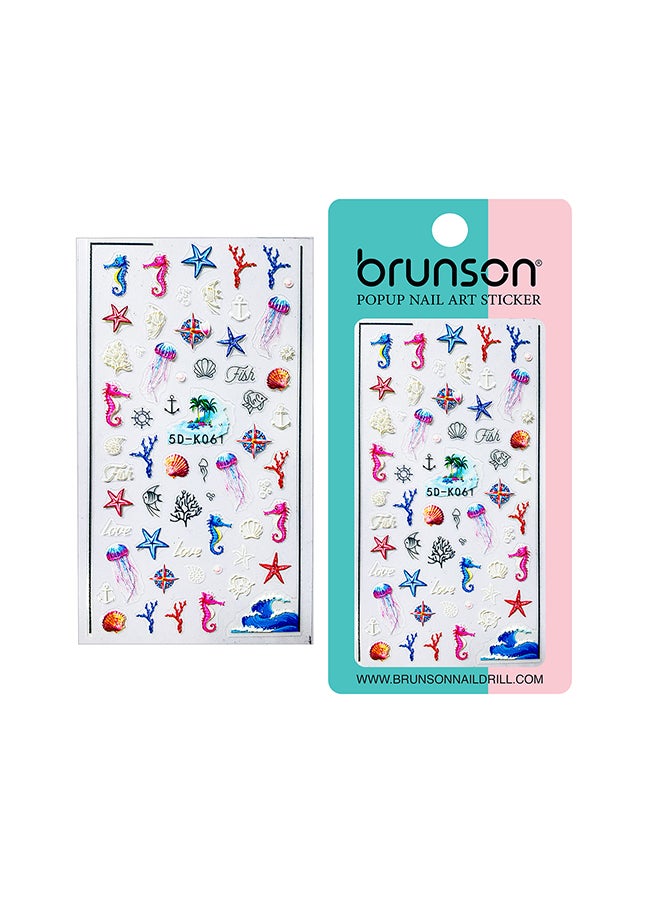 5D Flower Decals Exquisite Self Adhesive Nail Art Decoration Stickers 5D-k061