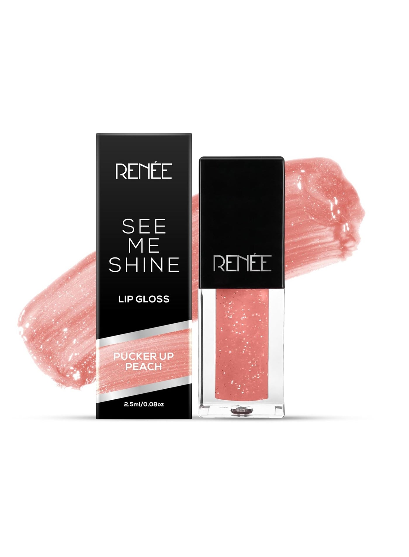 RENEE See Me Shine Lip Gloss Pucker Up Peach Glossy Non Sticky Non Drying Formula