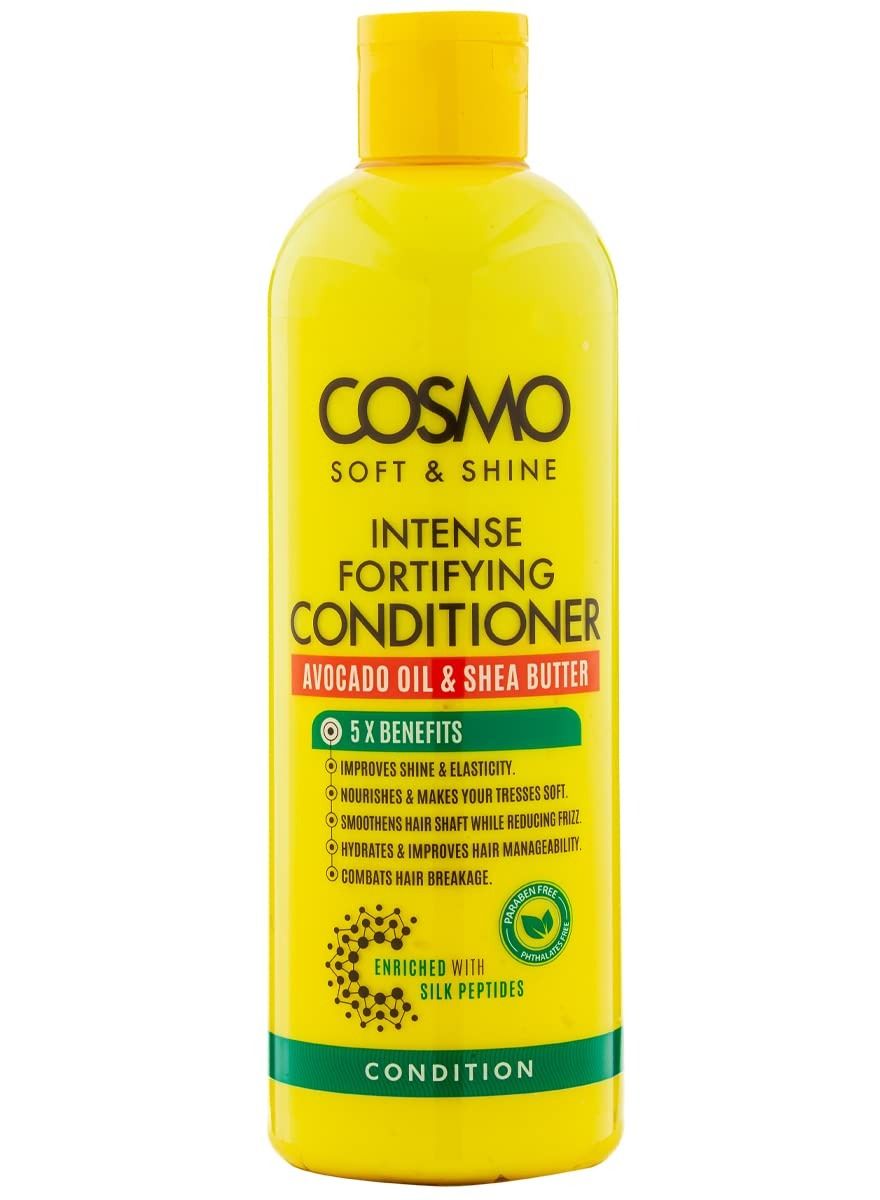 Soft & Shine Intense Fortifying Conditioner 480ml | Avocado Oil and Shea Butter | Improves Shine and Elasticity | Combats Hair Breakage | Enriched With Silk Peptides | Yellow