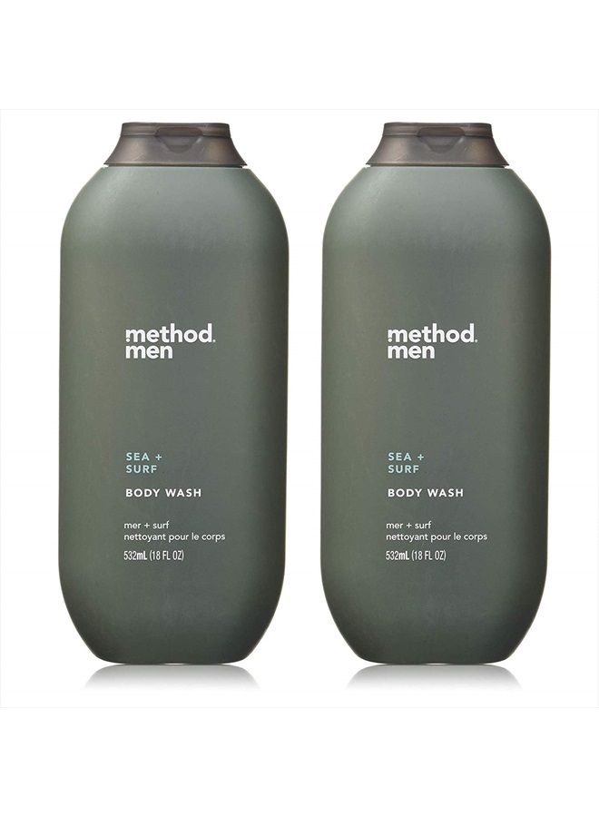 Men Body Wash Sea and Surf, 18 Fl Oz (Pack of 2)