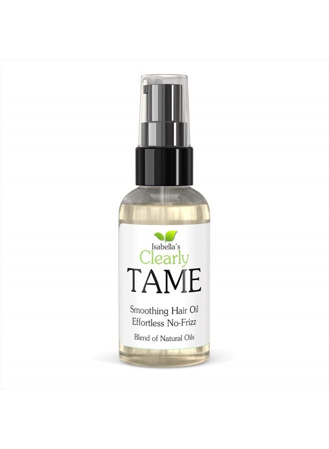 Clearly TAME Anti Frizz Smoothing Hair Oil Treatment for Frizz Free Hair with Castor and Rosemary | Sulfate Free Serum to Control Frizz and Add Shine for Curly, Frizzy, Dry Hair | Natural Product Made