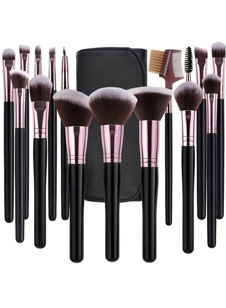 15pcs Makeup Brushes With Travel Portable Case Professional Foundation Blush Eyeshadow Blending Makeup Beauty Tool Ideal Gift Idea For Girls And Women