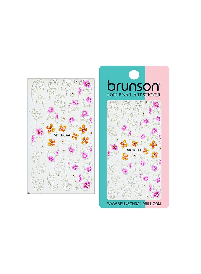 5D Flower Decals Exquisite Self Adhesive Nail Art Decoration Stickers 5D-k044
