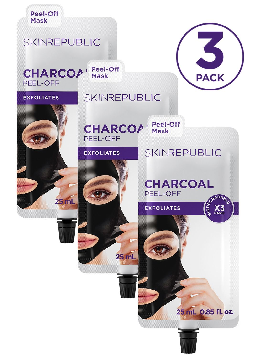 Charcoal Peel-Off Mask (9 Applications) – Deep Cleansing Face Mask with Green Tea & Lemon, Removes Blackheads & Dirt, Exfoliates, Brightens, Refines Pores, Clears Skin & Enhances Complexion