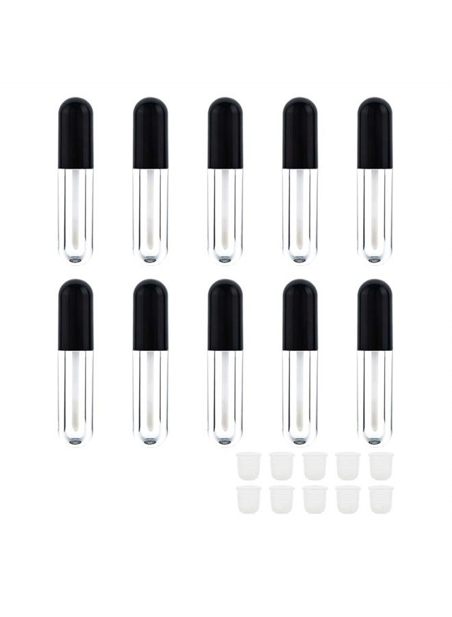 10 Pieces Round Lip Gloss Tubes with Wand, 4.5ml Mini Lip Gloss Containers Empty, Lipgloss Wand Tubes with Rubber Stoppers for Women Cosmetics DIY (Hot Pink)