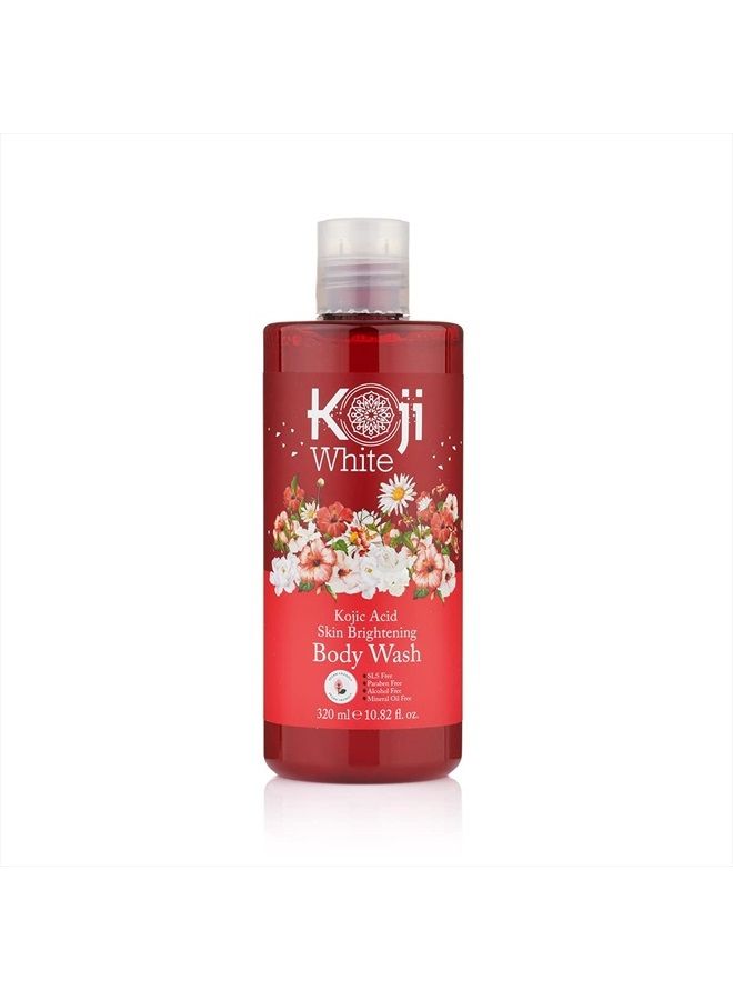 Kojic Acid Skin Brightening Body Wash - Daily Moisturizing Skin Cleanser, Uneven Skin Tone with Flower Acid Extracts, Hyaluronic Acid, Vitamin E & B5 - Vegan, Not Tested on Animals, 10.82 F