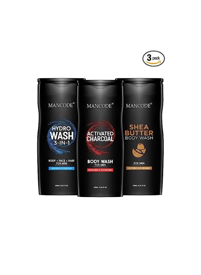 MAN CODE Body Wash for Men Refreshing & Detoxifying