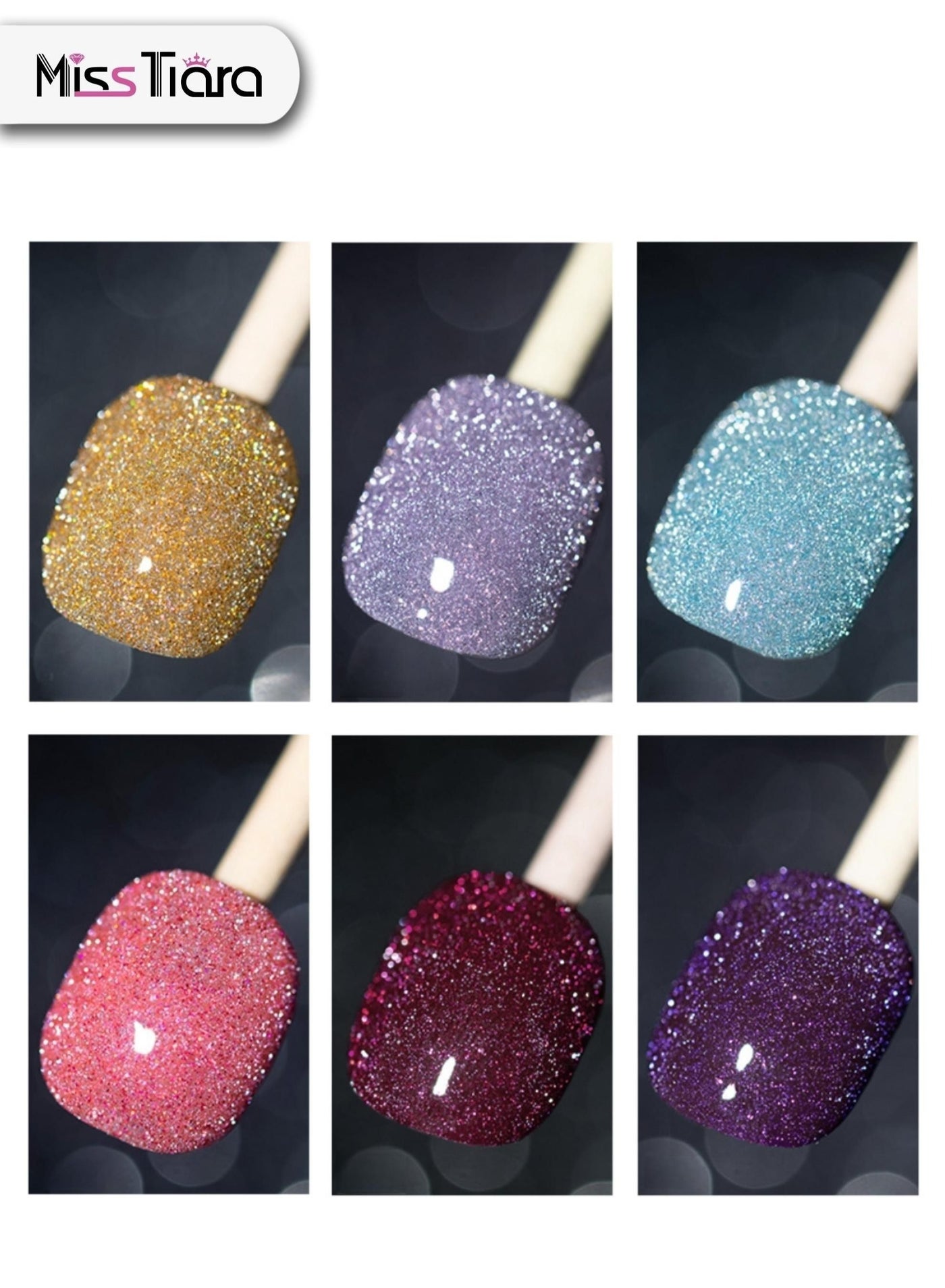 6-Piece UV and LED Sparkly Glitter Nail Polish Gel Set