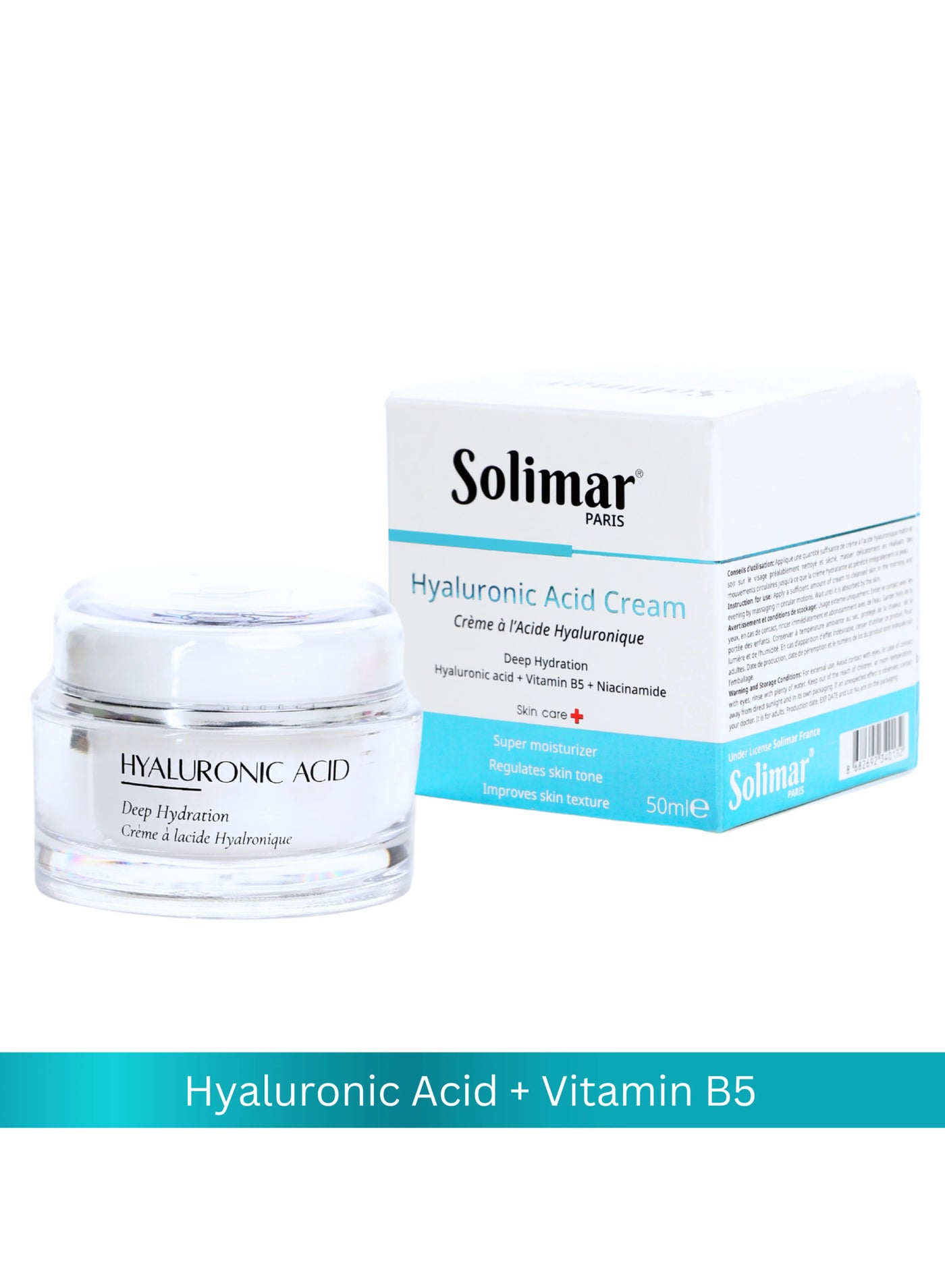 Solimar Paris Hyaluronic Acid Cream – Deep Hydration & Plumping Moisturizer, 50ml