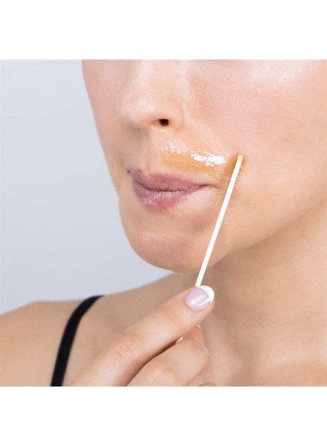 Face & Body Sugar Wax for Sensitive Skin, 100% Natural Hair Removal, At-Home Waxing Kit - 140ml Chamomile Sugar Wax, 20 Epilation Strips, 3 Wooden Spatulas