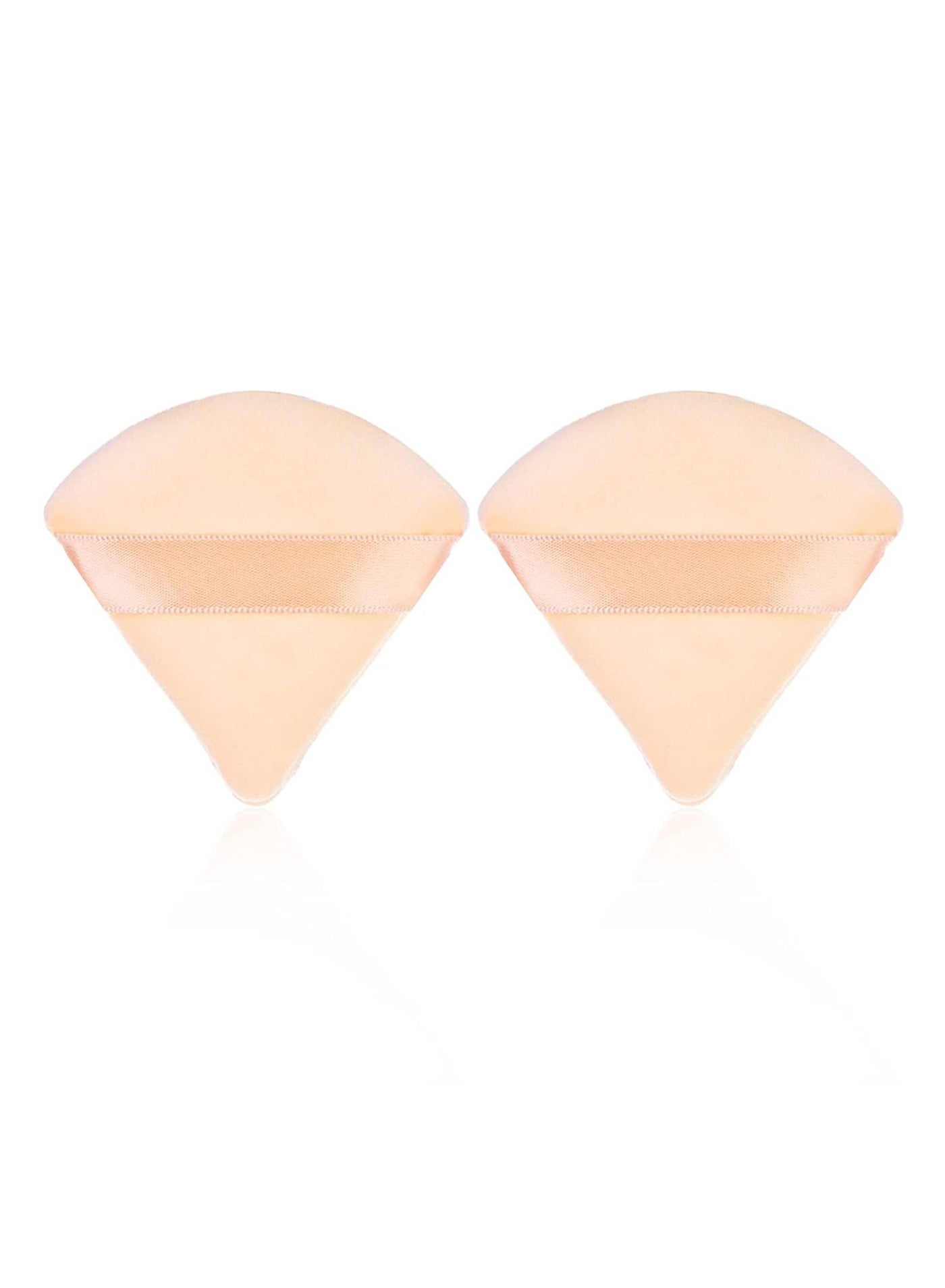 2 PCS Triangle Powder Puffs Face Cosmetic Powder Puff Washable Reusable Soft Plush Powder Makeup Sponge