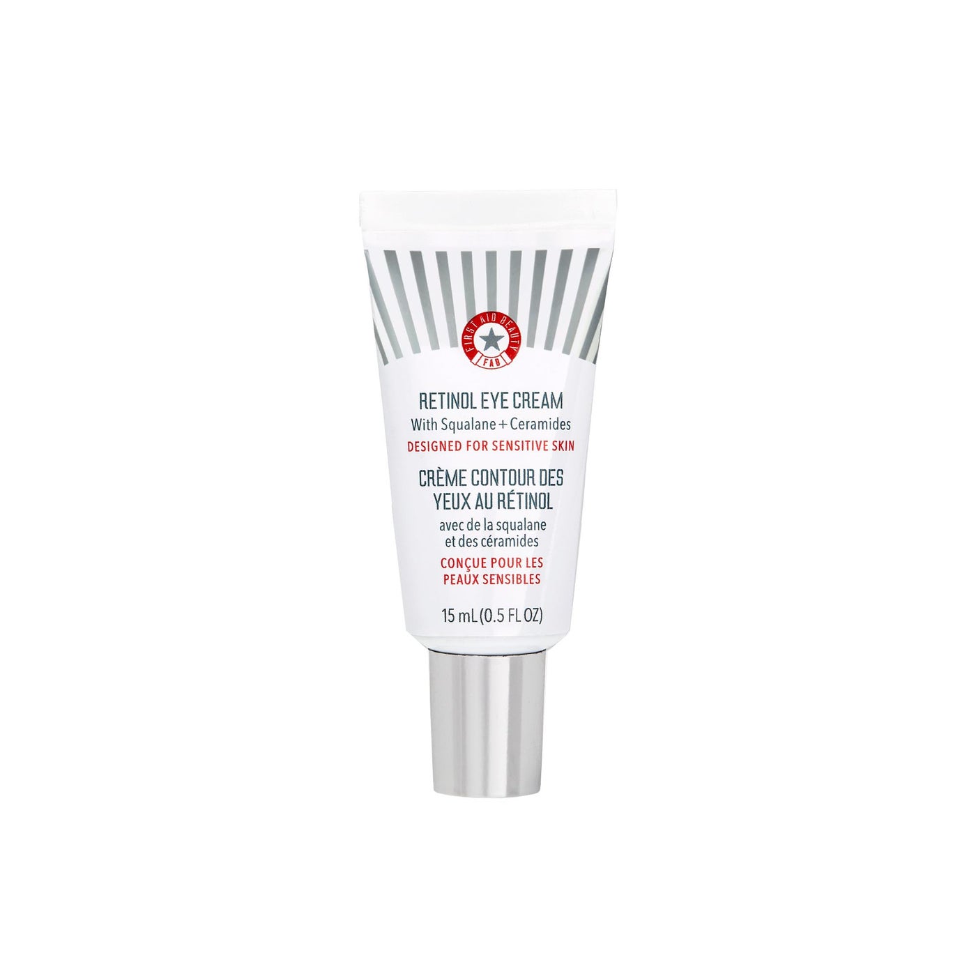 First Aid Beauty - Retinol Eye Cream with Squalane + Ceramides, Encapsulated Retinol Serum for Delicate Skin, Helps Improve Appearance of Fine Lines and Wrinkles, Safe for Sensitive Skin, 0.5 oz