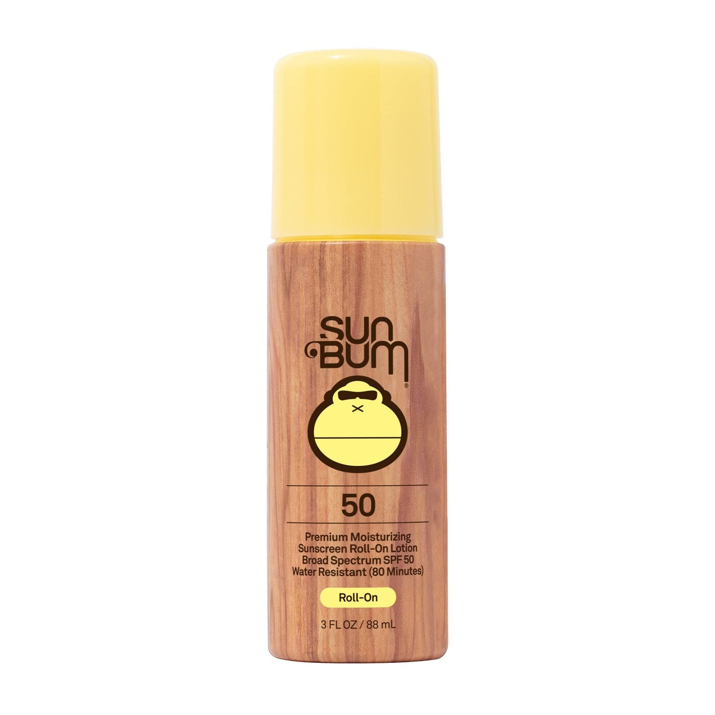 Sun Bum Original SPF 50 Roll-On Sunscreen Body Lotion - Broad Spectrum Moisturizing Sunscreen with Vitamin E - Hawaii 104 Act Compliant (Made without Octinoxate & Oxybenzone) - Travel Size - 3 oz