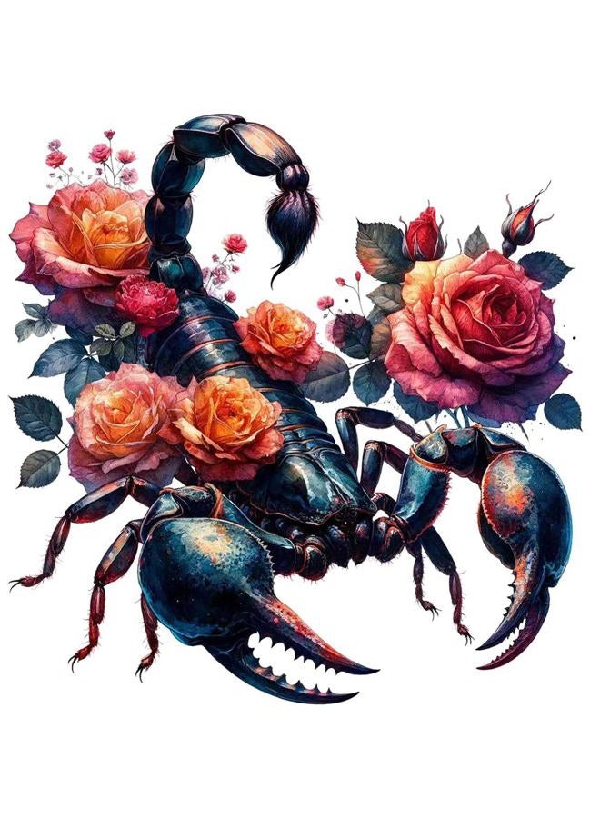 Temporary Tattoo Scorpion for Men and Women - Fake Tattoos for Neck, Arm - 6 Sheets